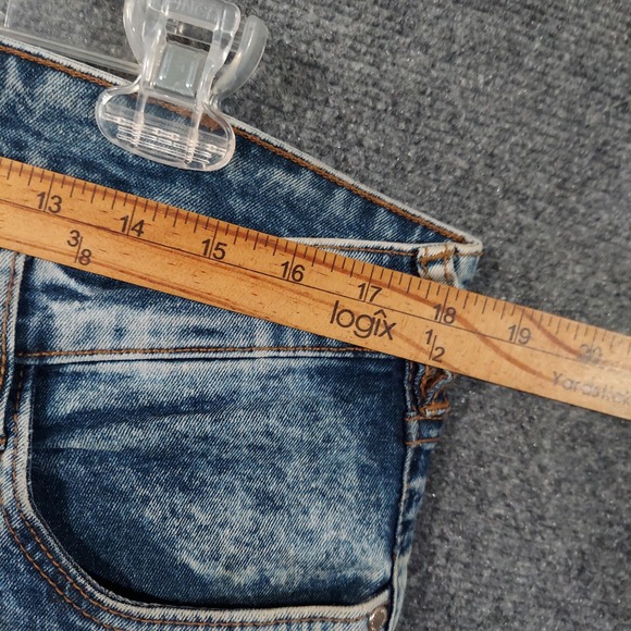 Nuon Jeans Mens W36 Blue Rodeo Crop Slim Fit Denim Acid Wash Stretch Modern - Picture 6 of 10